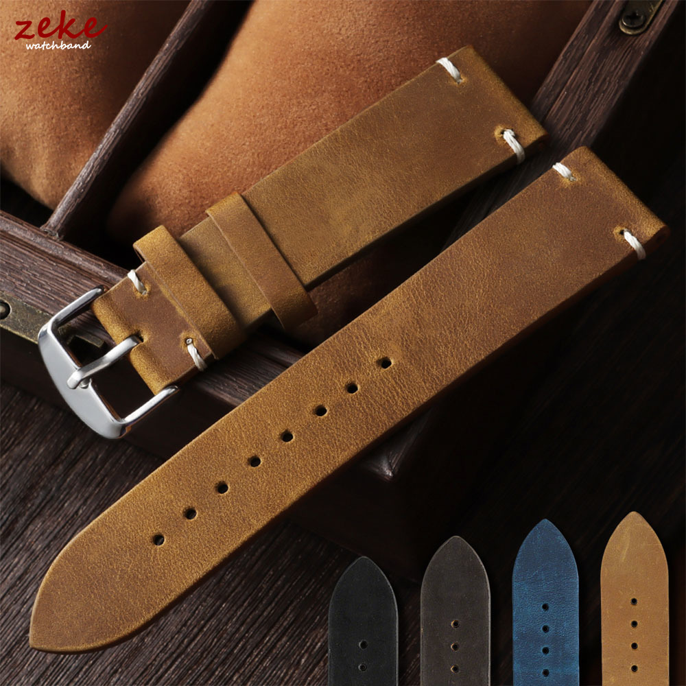 Leather Strap Quick Release - Vintage Soft Oil Wax Watch Band