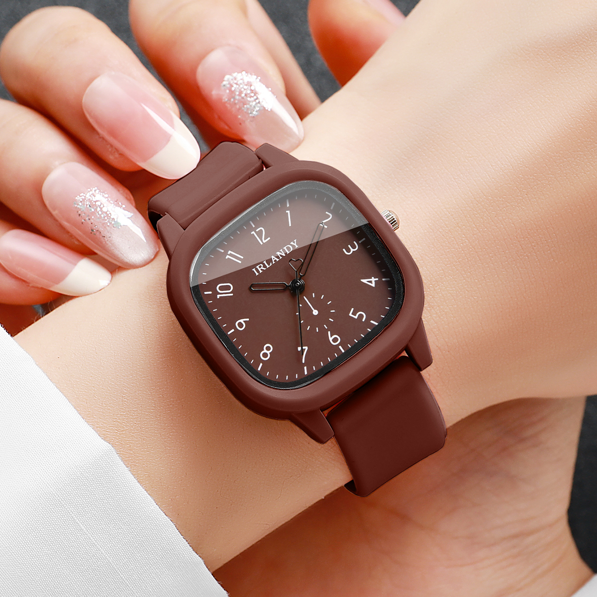 2PCS/Set Fashion Square Arabic - Silicone Band Women incelemesi ve fiyatı