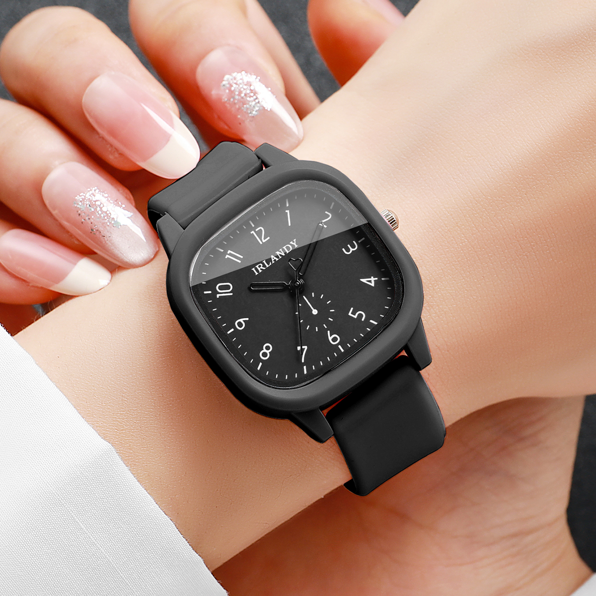 2PCS/Set Fashion Square Arabic - Silicone Band Women incelemesi ve fiyatı