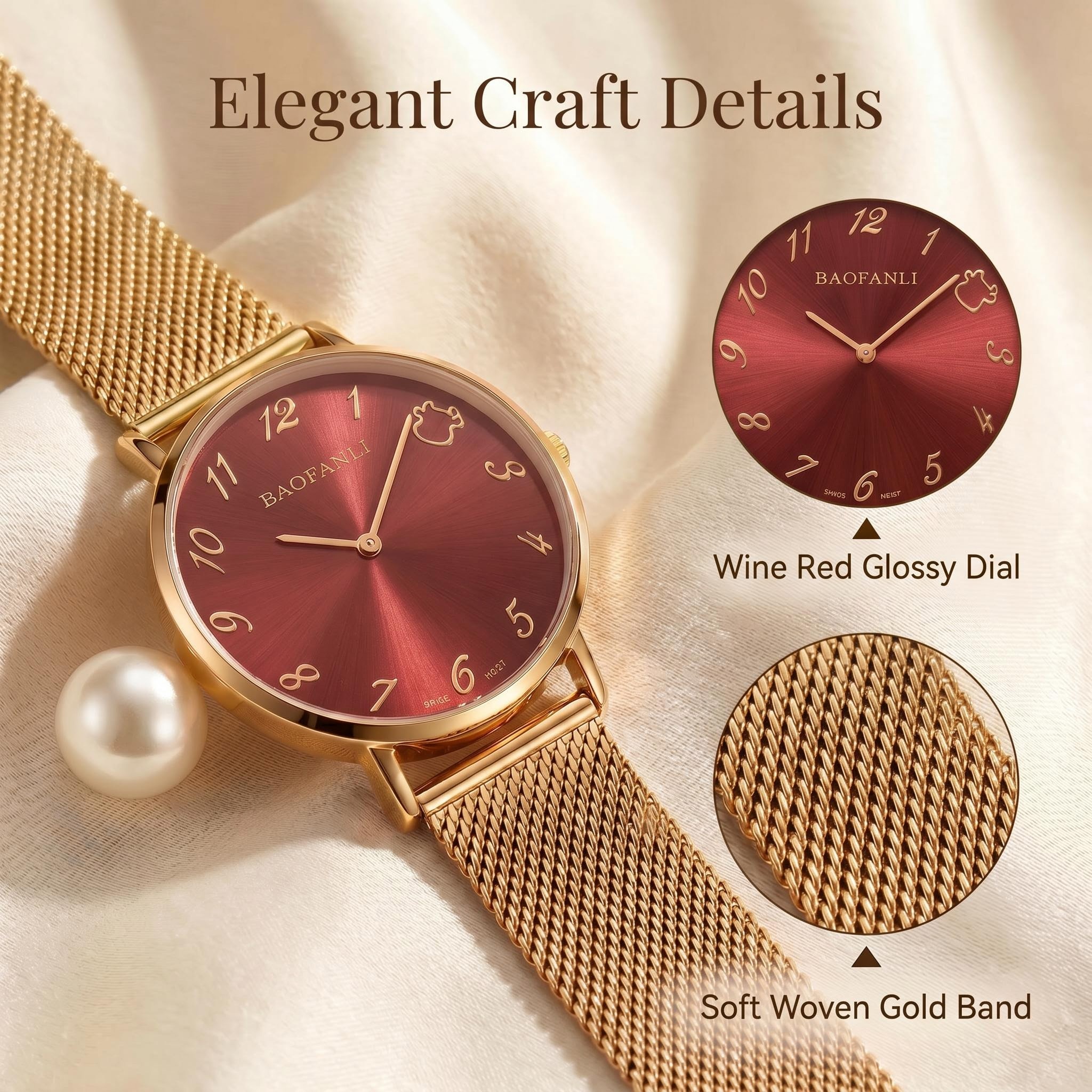 BAOFANLI Women's Quartz Watch, - Mesh Strap Metal incelemesi ve fiyatı