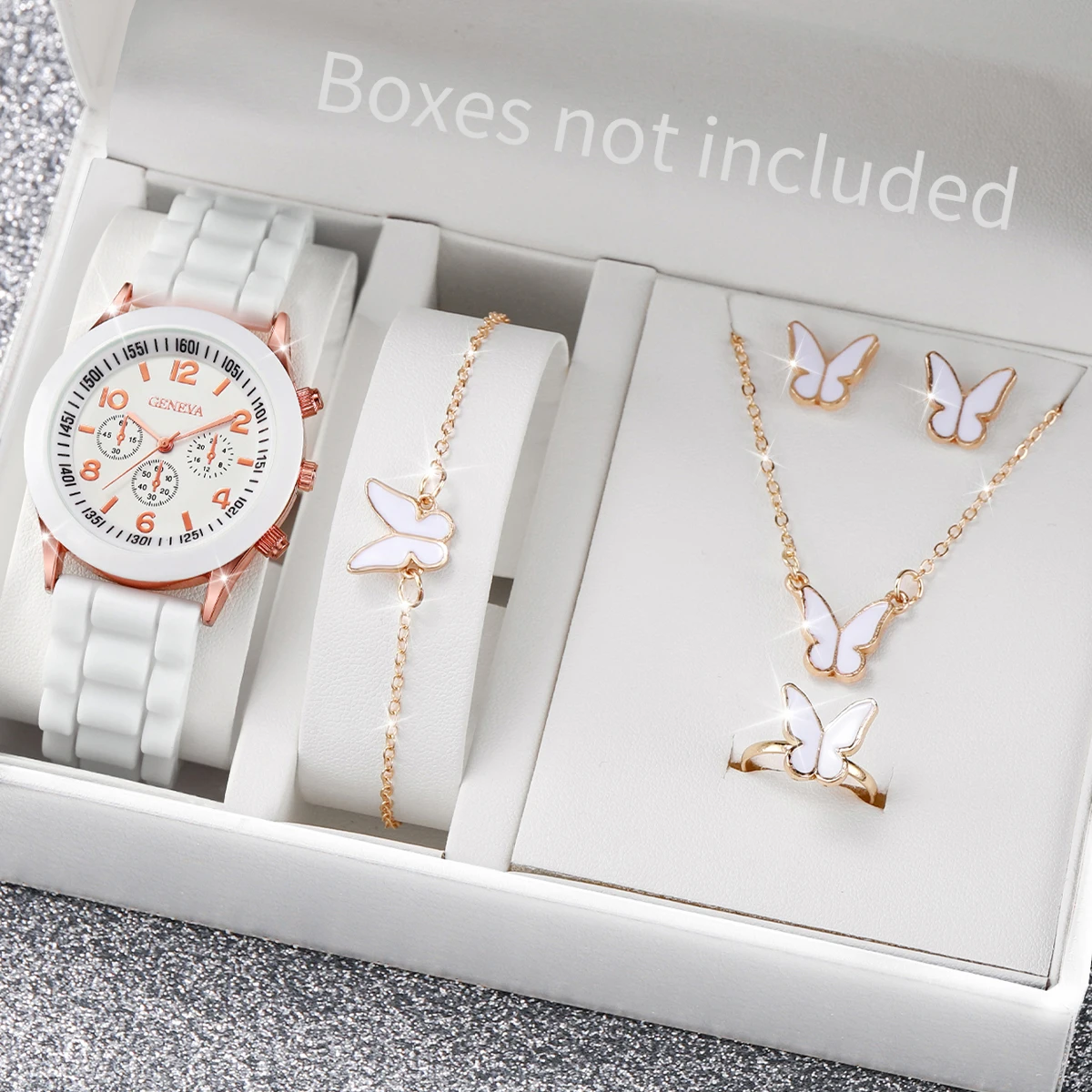 5/6PCS Fashion Women Watches C - Silicone Band Women incelemesi ve fiyatı