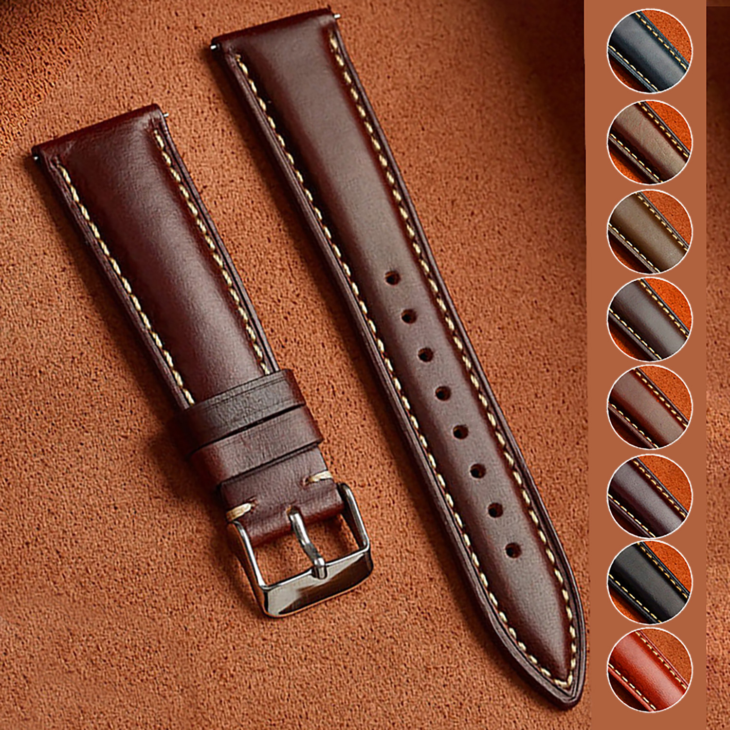 Wax Genuine Leather Men Women  - Leather Strap Quick Release incelemesi ve fiyatı
