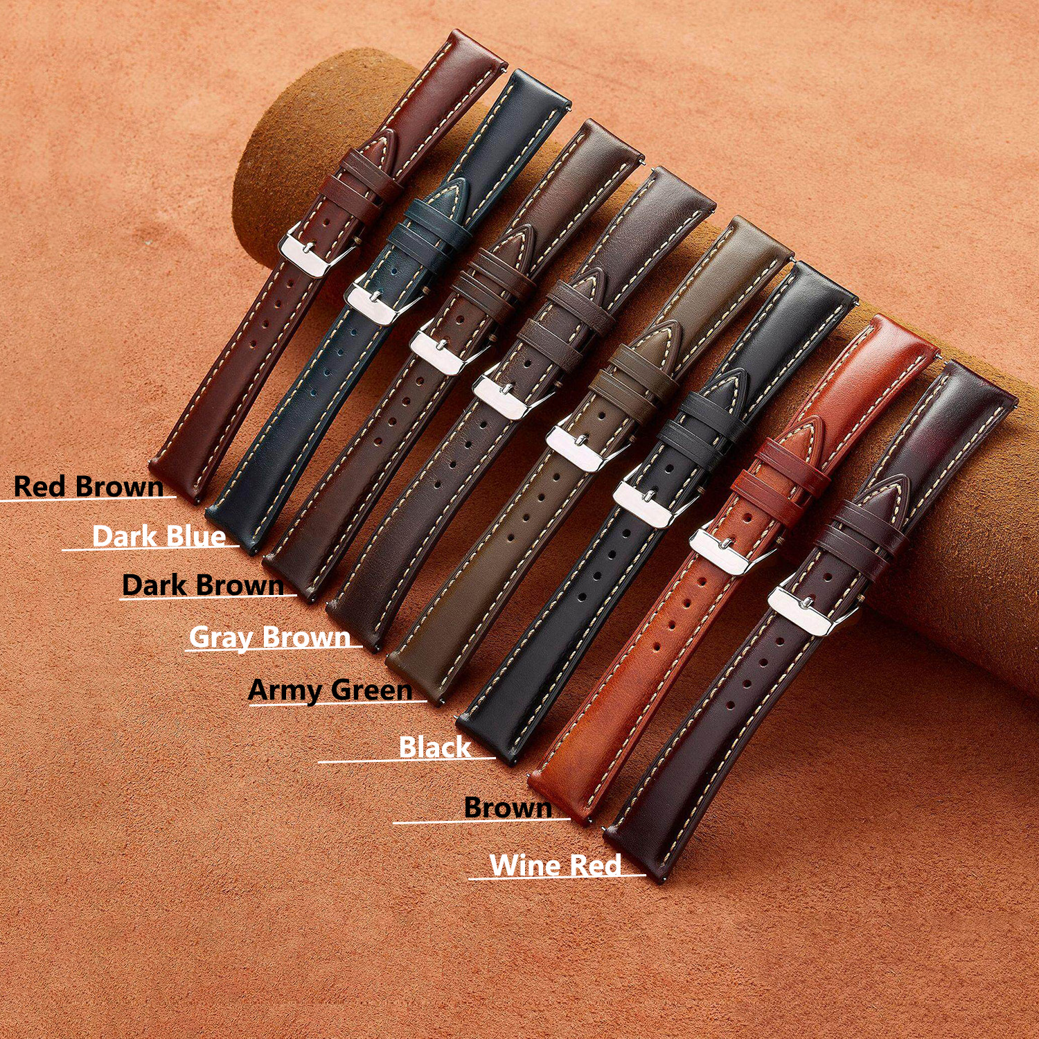 Wax Genuine Leather Men Women  - Leather Strap Quick Release incelemesi ve fiyatı