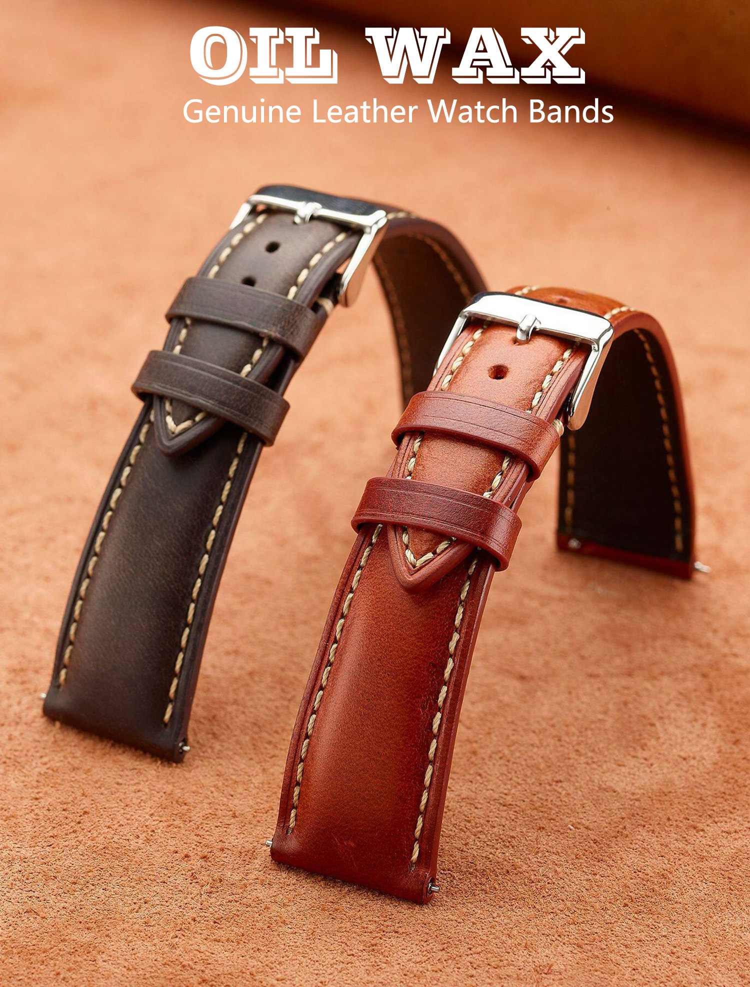 Wax Genuine Leather Men Women  - Leather Strap Quick Release incelemesi ve fiyatı